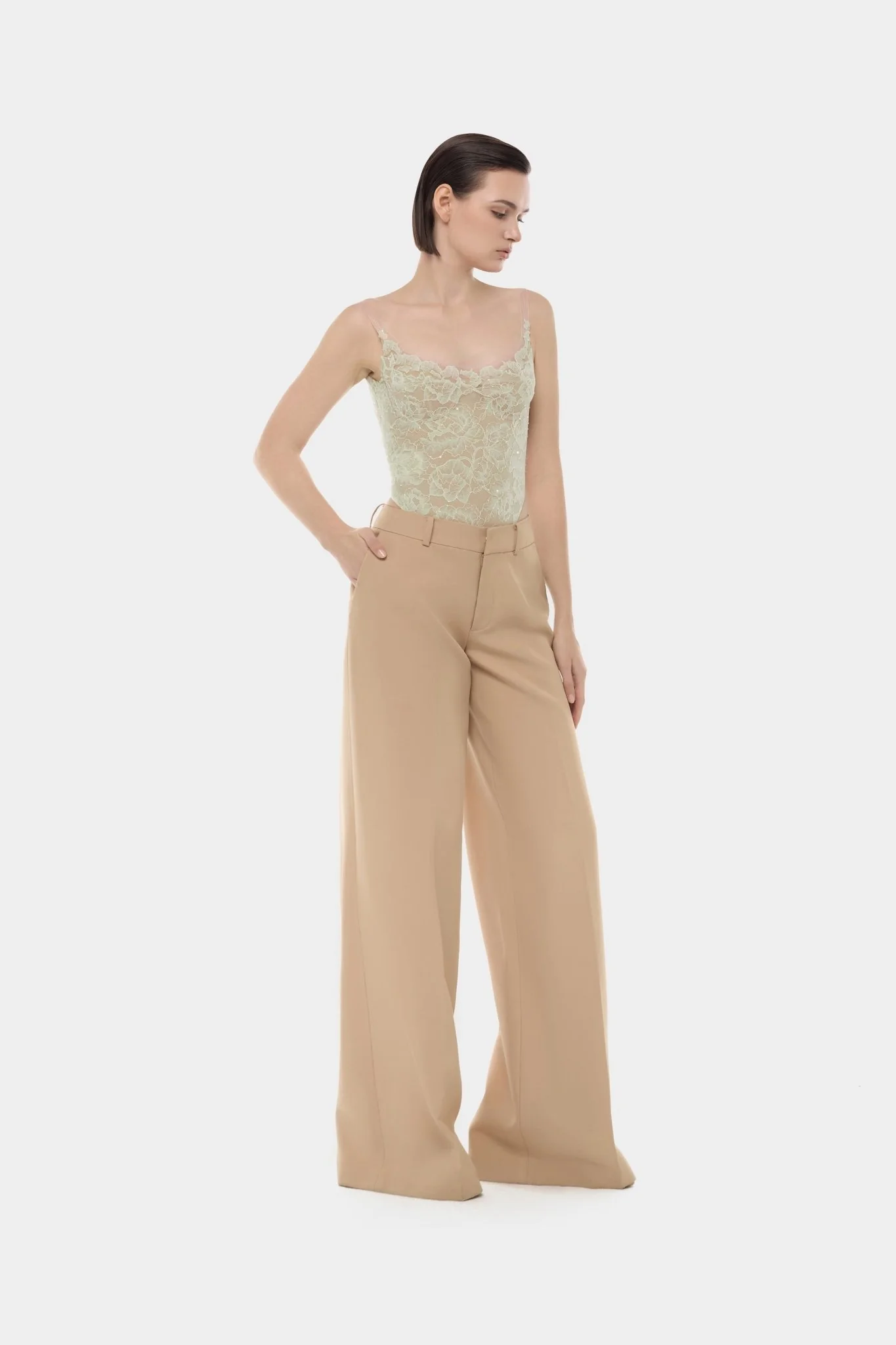 Mint Sheer Lace Top