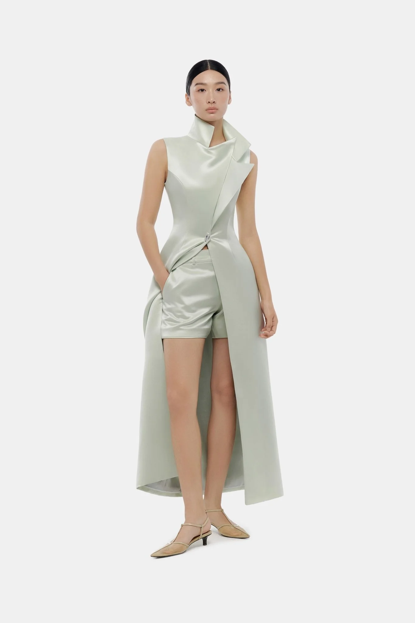 Mint Silk Coat - Image 2