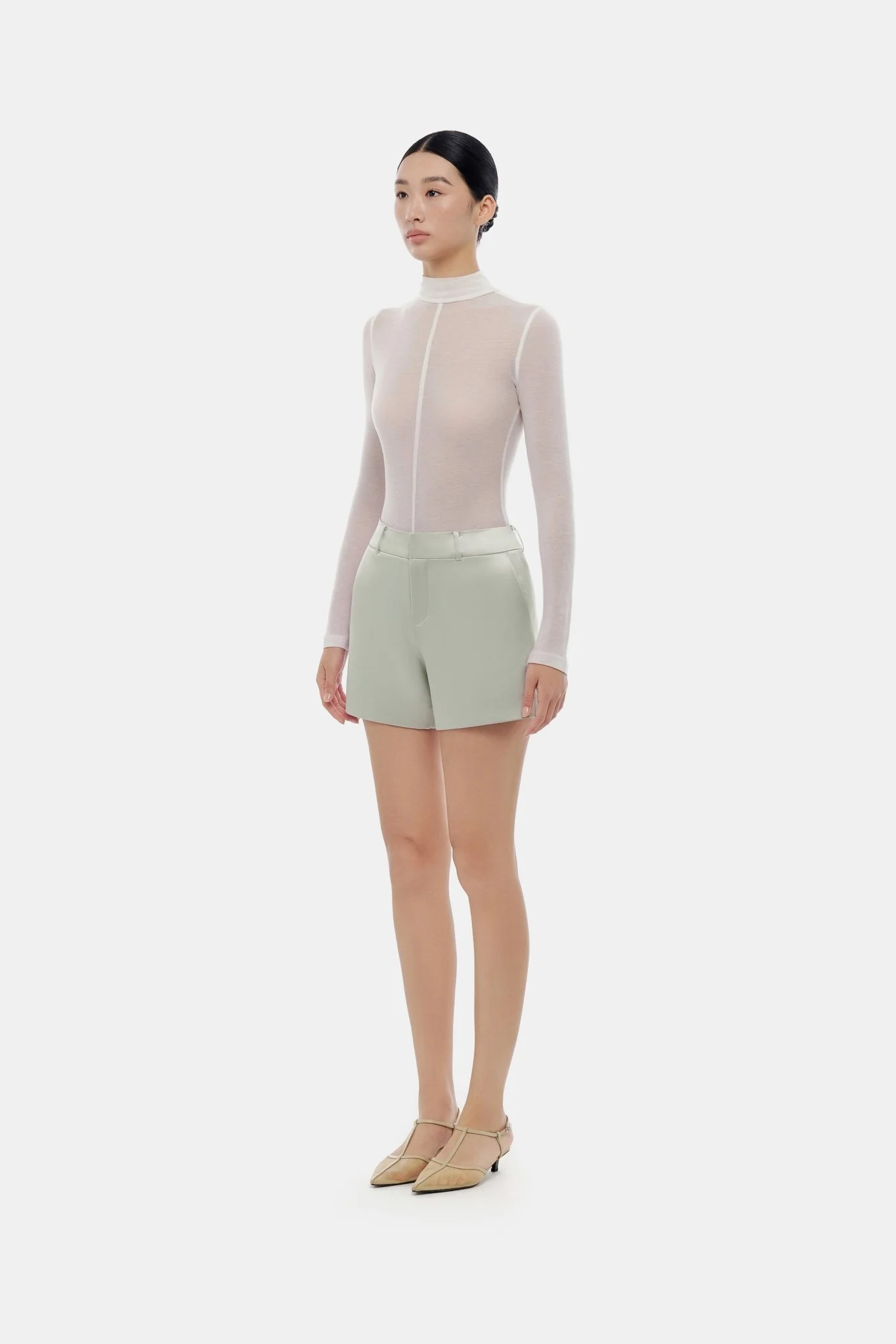 Mint Silk Shorts - Image 3