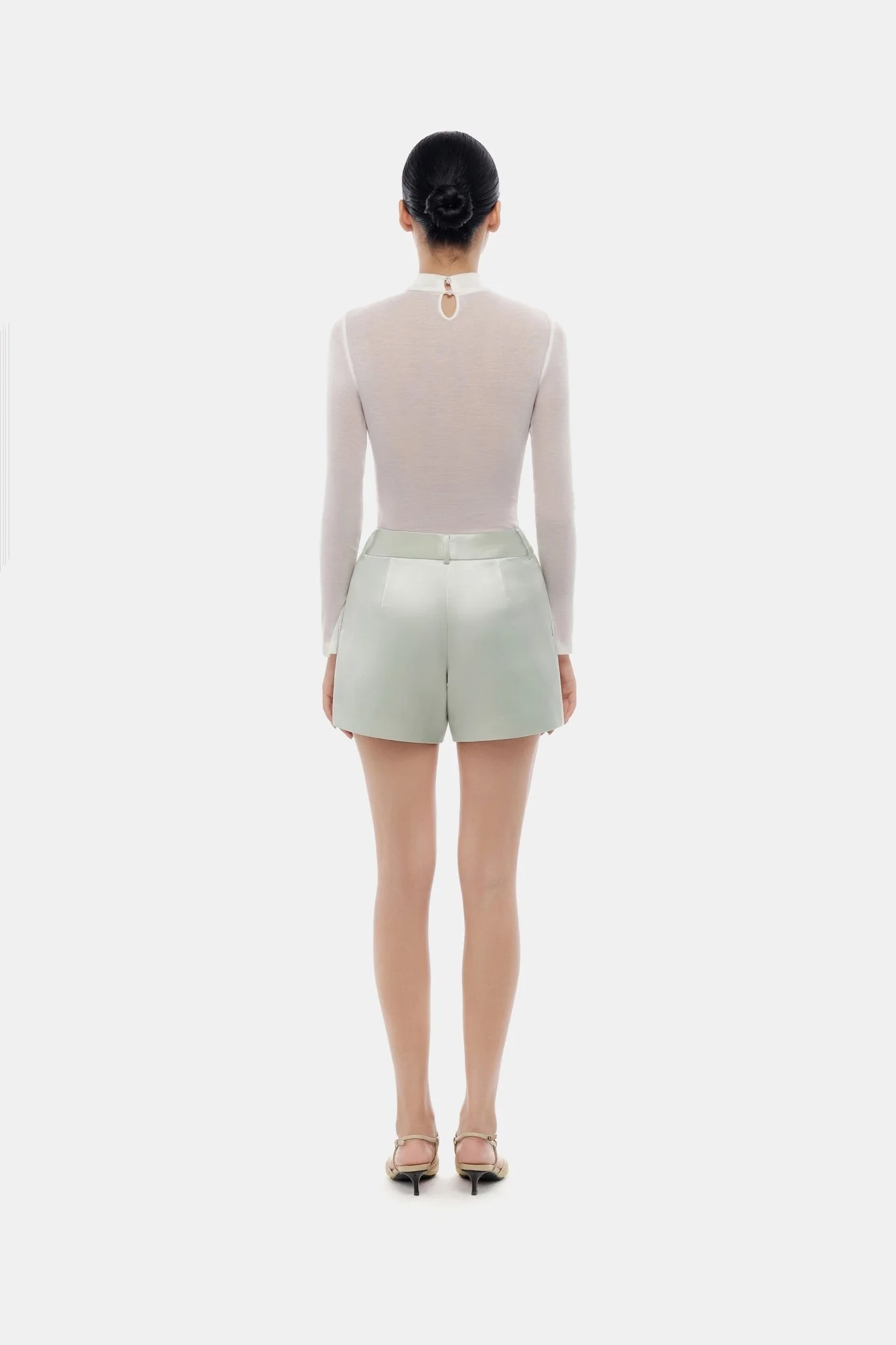 Mint Silk Shorts - Image 4