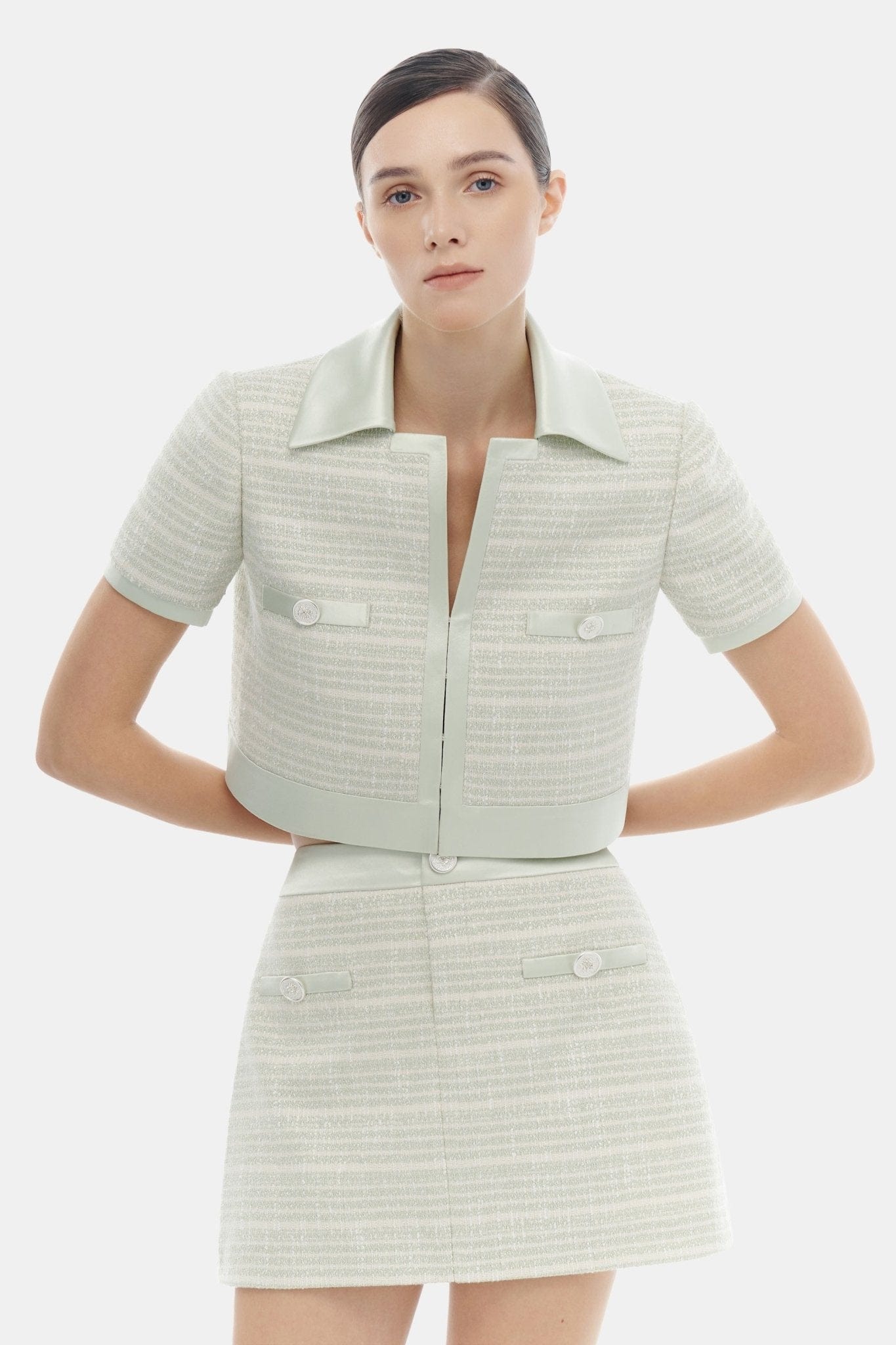 Mint Tweed Skirt - Image 4