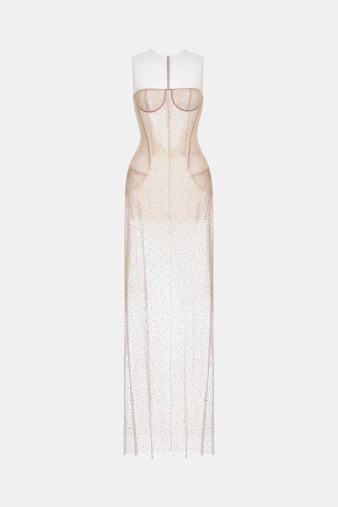 Nude Embellished Dress - Image 5