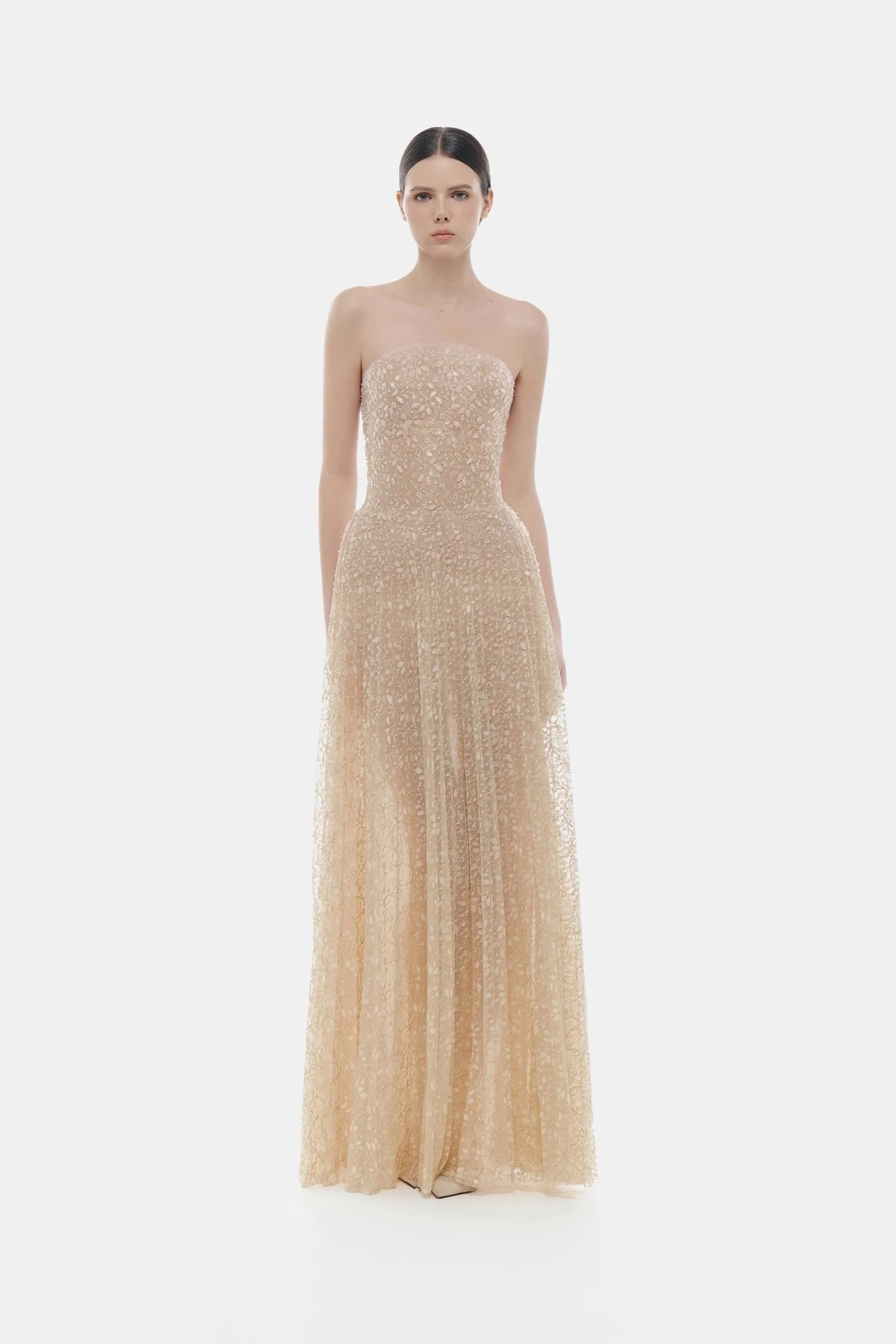 Pastel Crystal Beaded Maxi Dress - Image 2