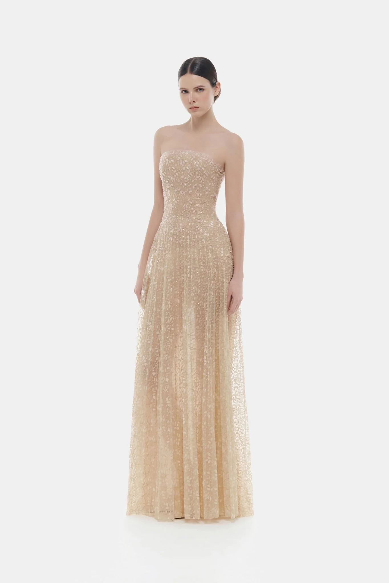 Pastel Crystal Beaded Maxi Dress - Image 3
