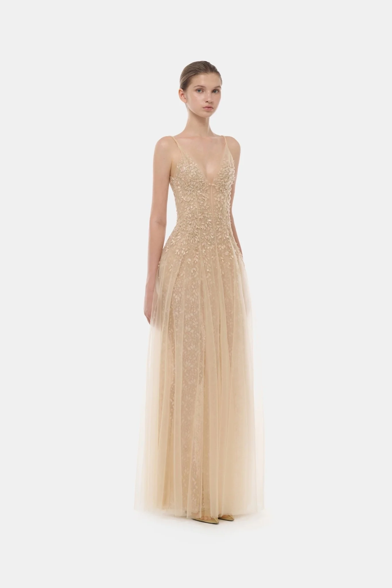 Pastel Deep-V Maxi Dress - Image 3
