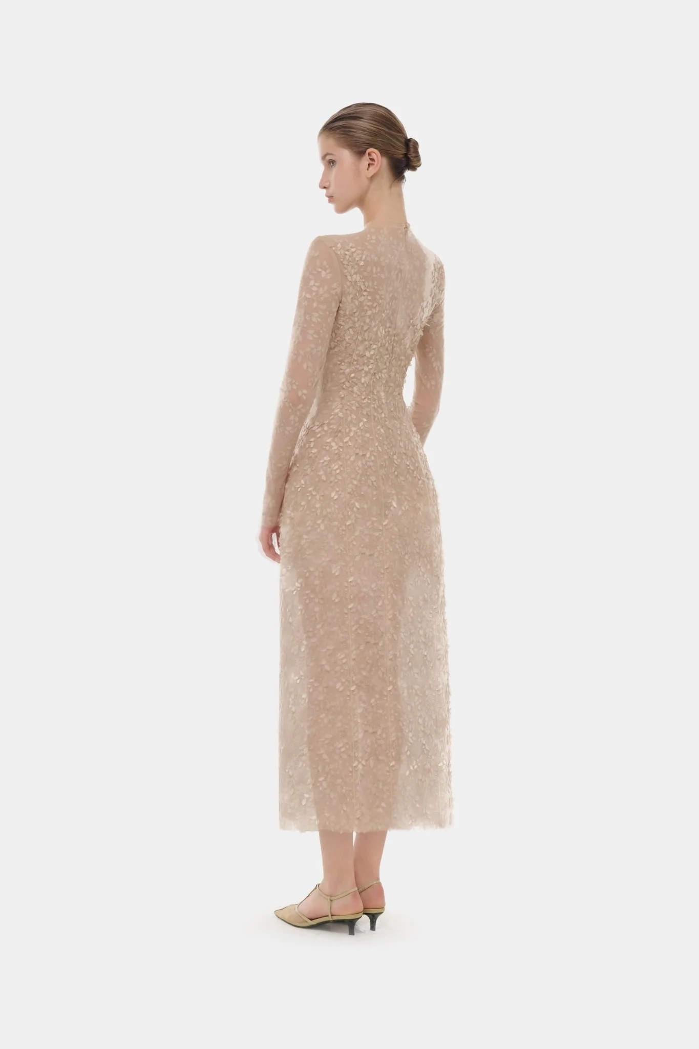 Pastel Mockneck Long Sleeve Midi Dress - Image 3