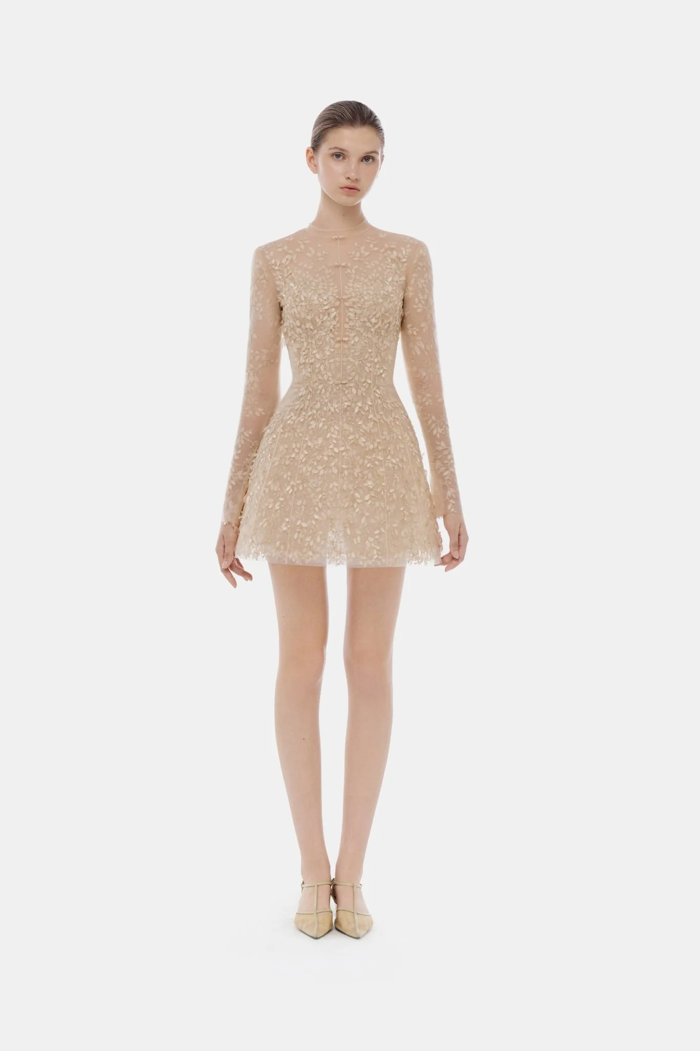 Pastel Mockneck Long Sleeve Mini Dress - Image 2