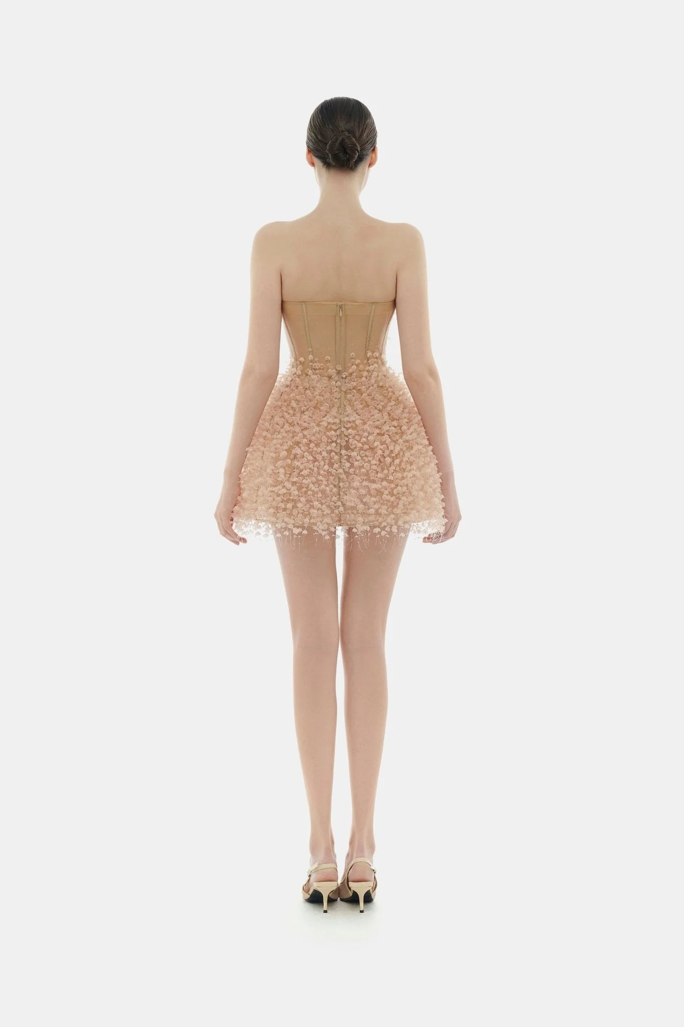 Peach Flowers Mini Dress - Image 5