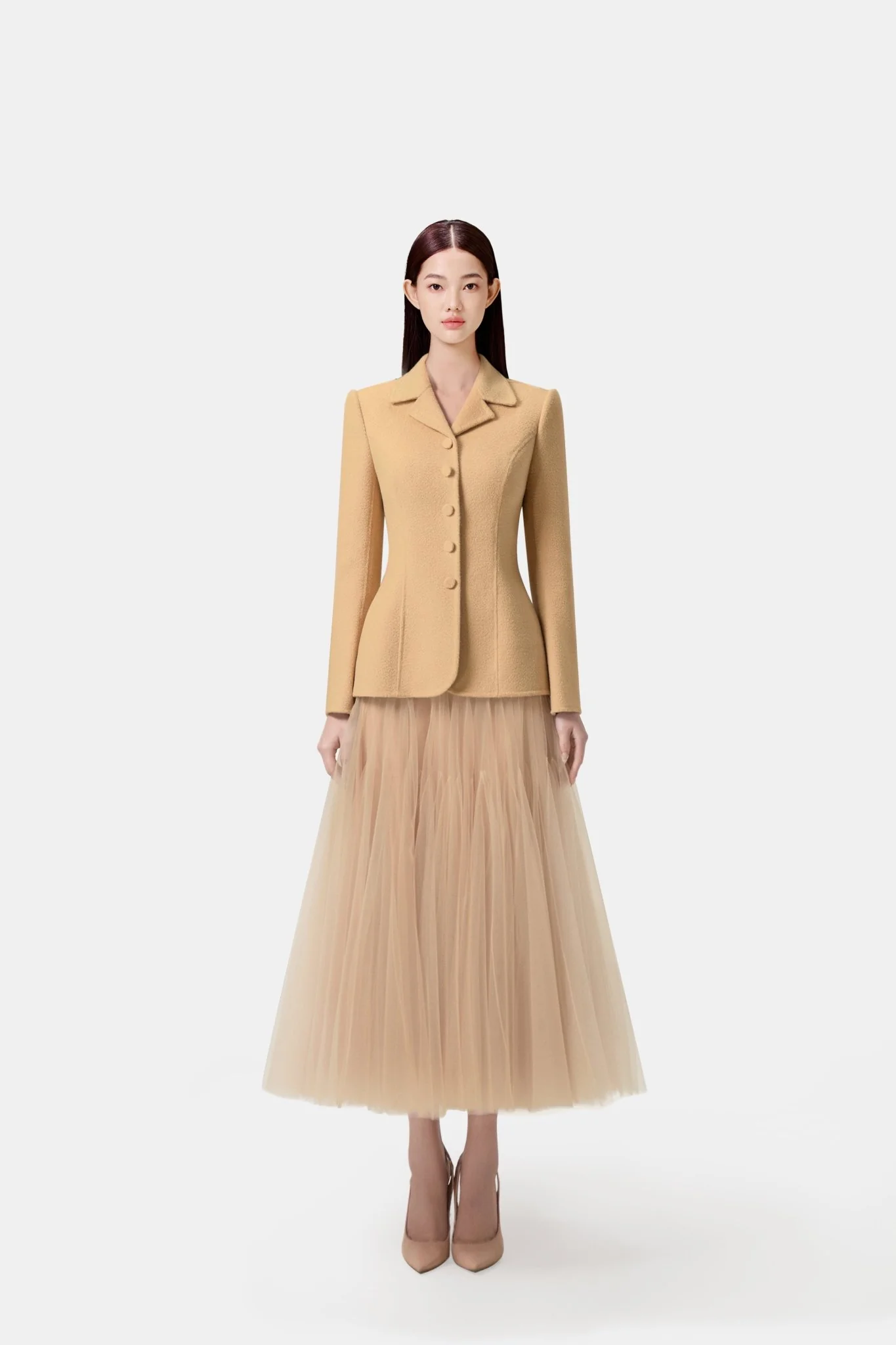 PERFECT CAMEL DOUBLE-FACED WOOL & CASHMERE BLAZER - Image 2