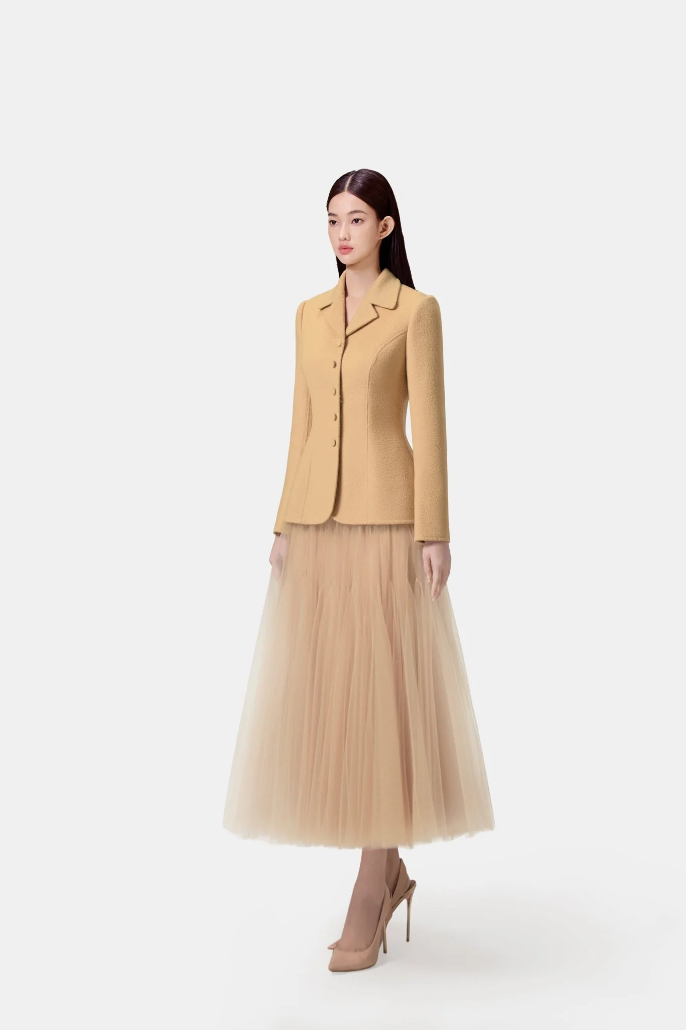 PERFECT CAMEL DOUBLE-FACED WOOL & CASHMERE BLAZER - Image 3