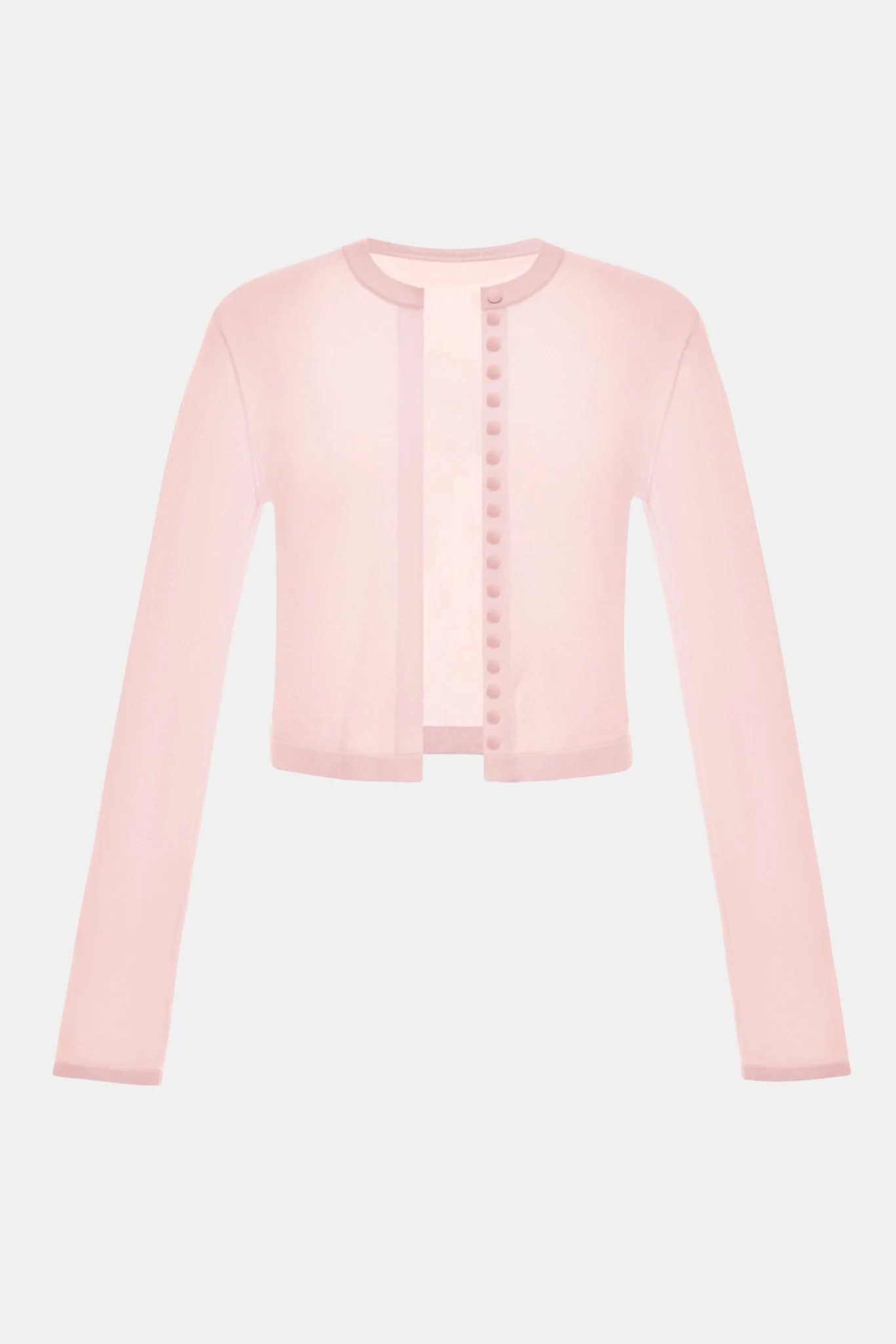 Pink Button-Up Crop Cardigan