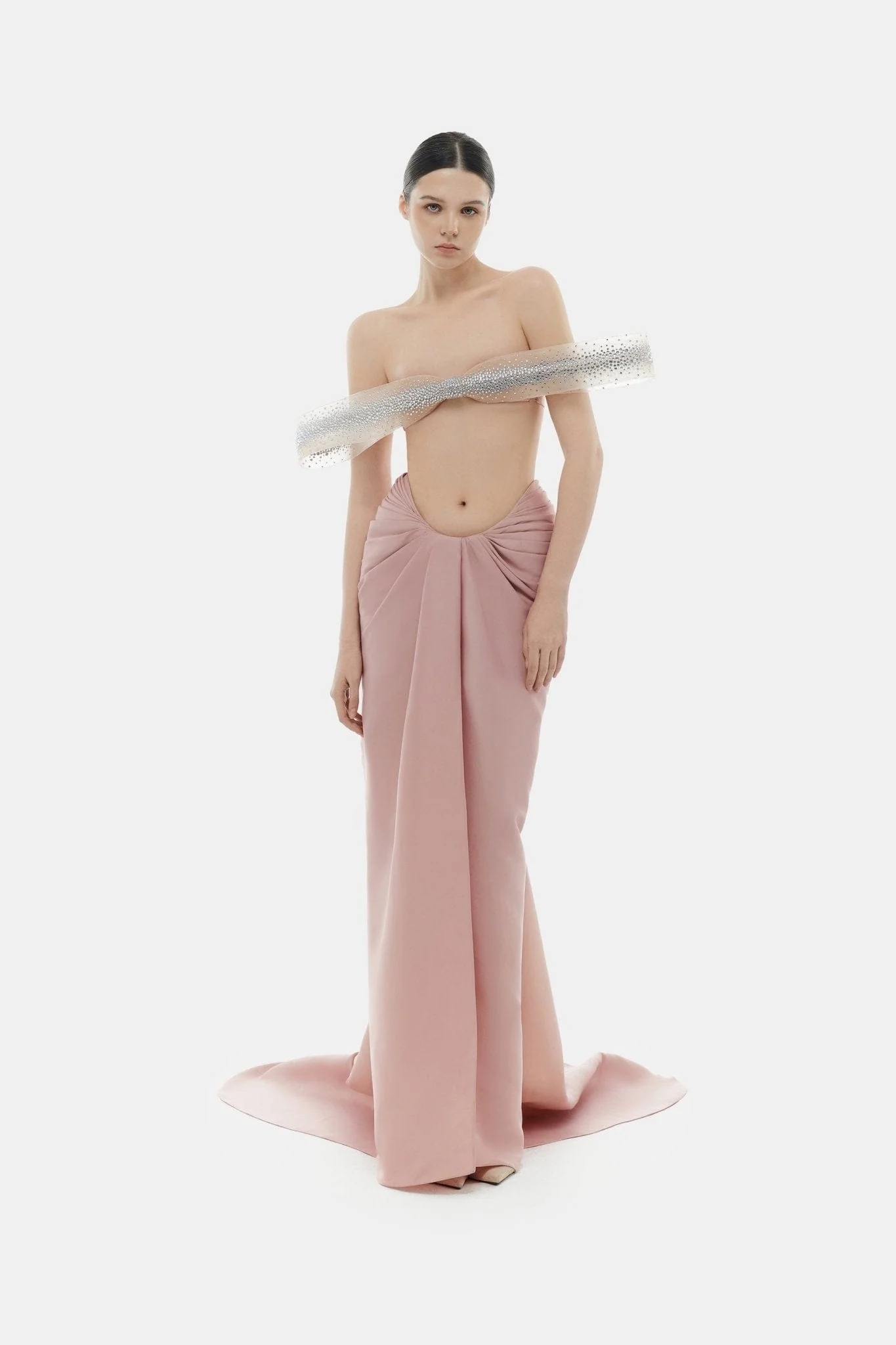 Pink Draped Skirt - Image 2