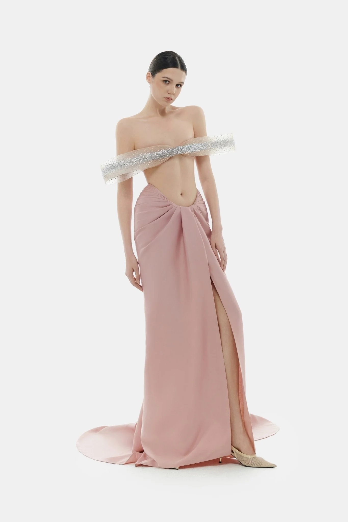Pink Draped Skirt - Image 3
