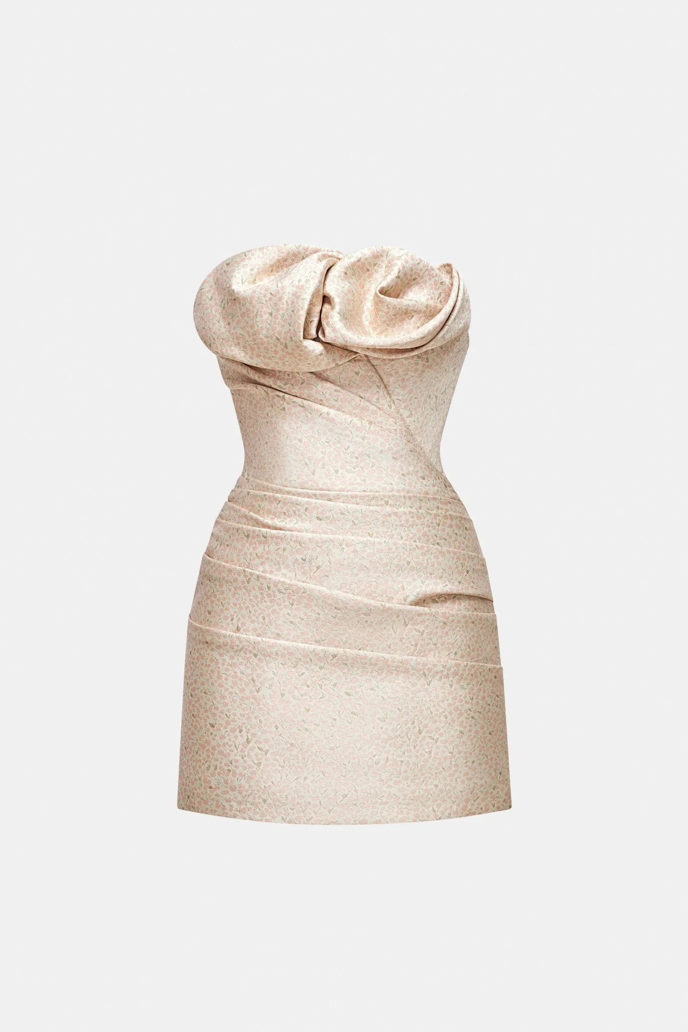 Pink Draped Tube Mini Dress