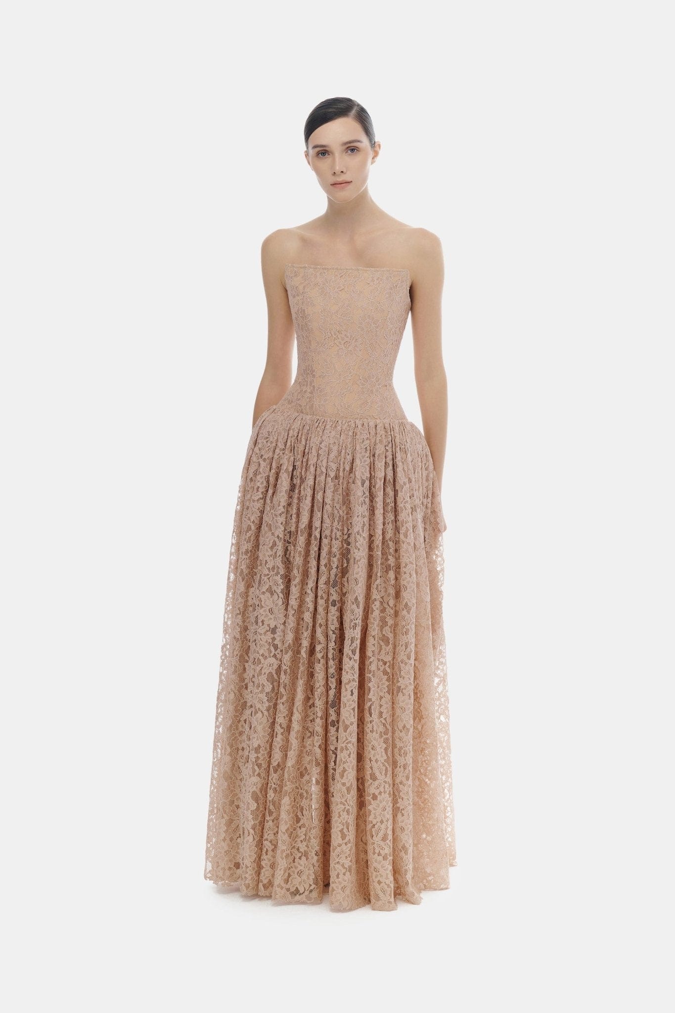 Pink Lace Corset Maxi Dress - Image 3