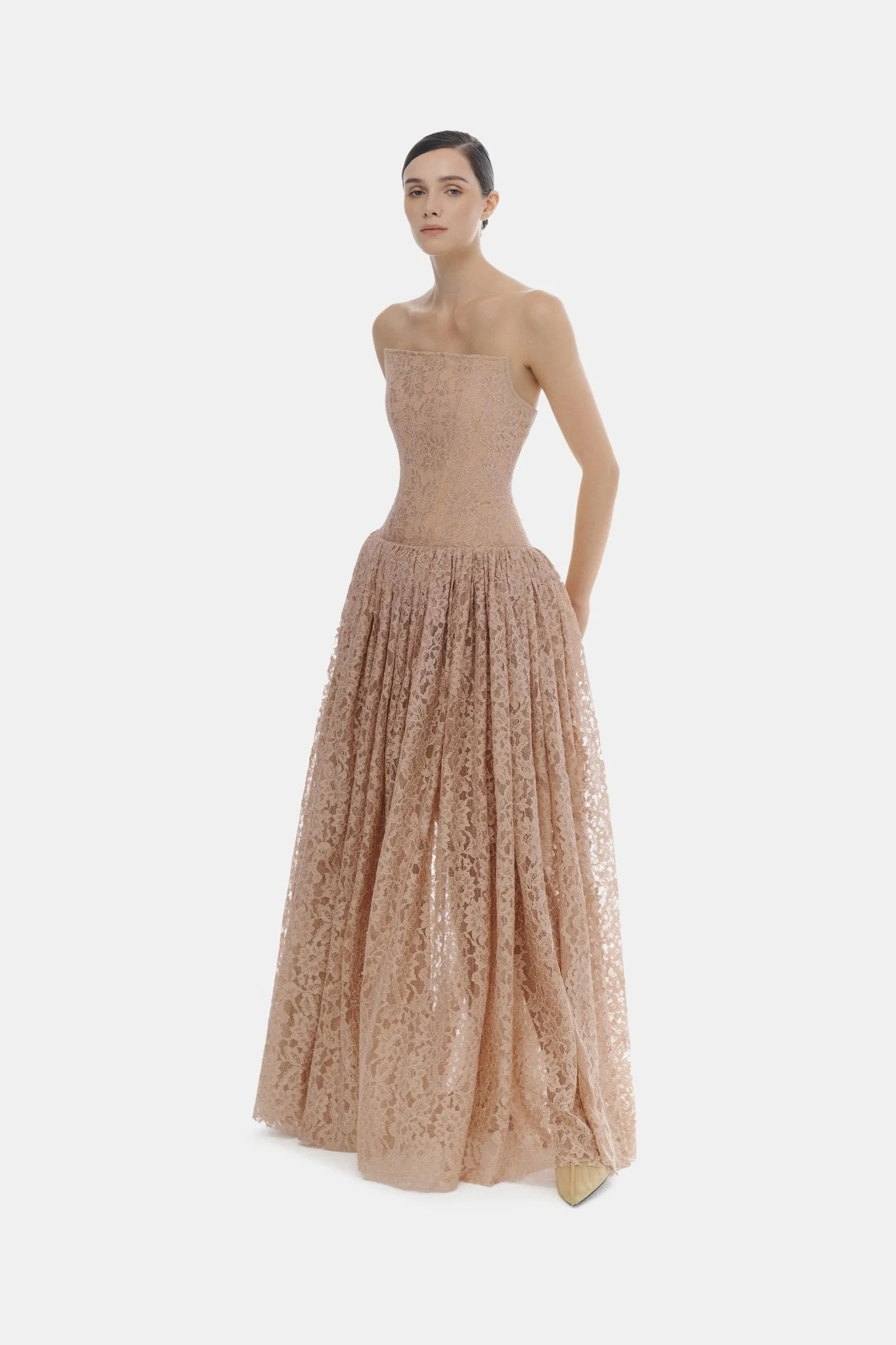 Pink Lace Corset Maxi Dress - Image 4