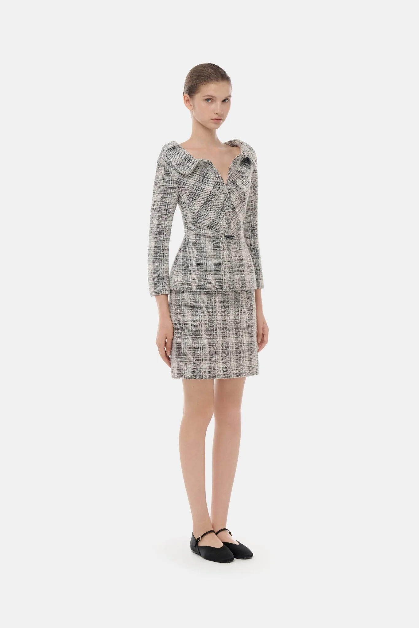 Plaid Tweed Mini Skirt - Image 3