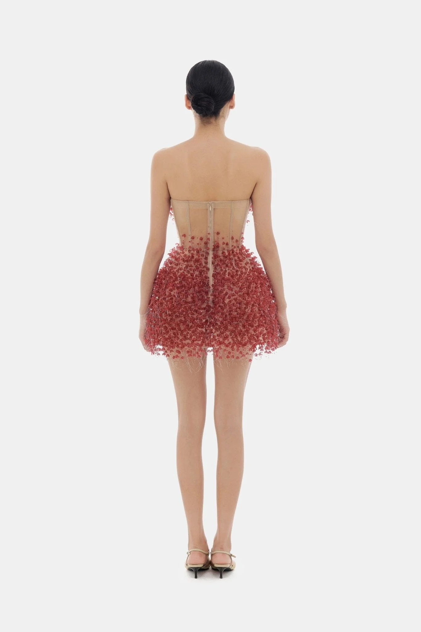 Red Flowers Mini Dress - Image 3