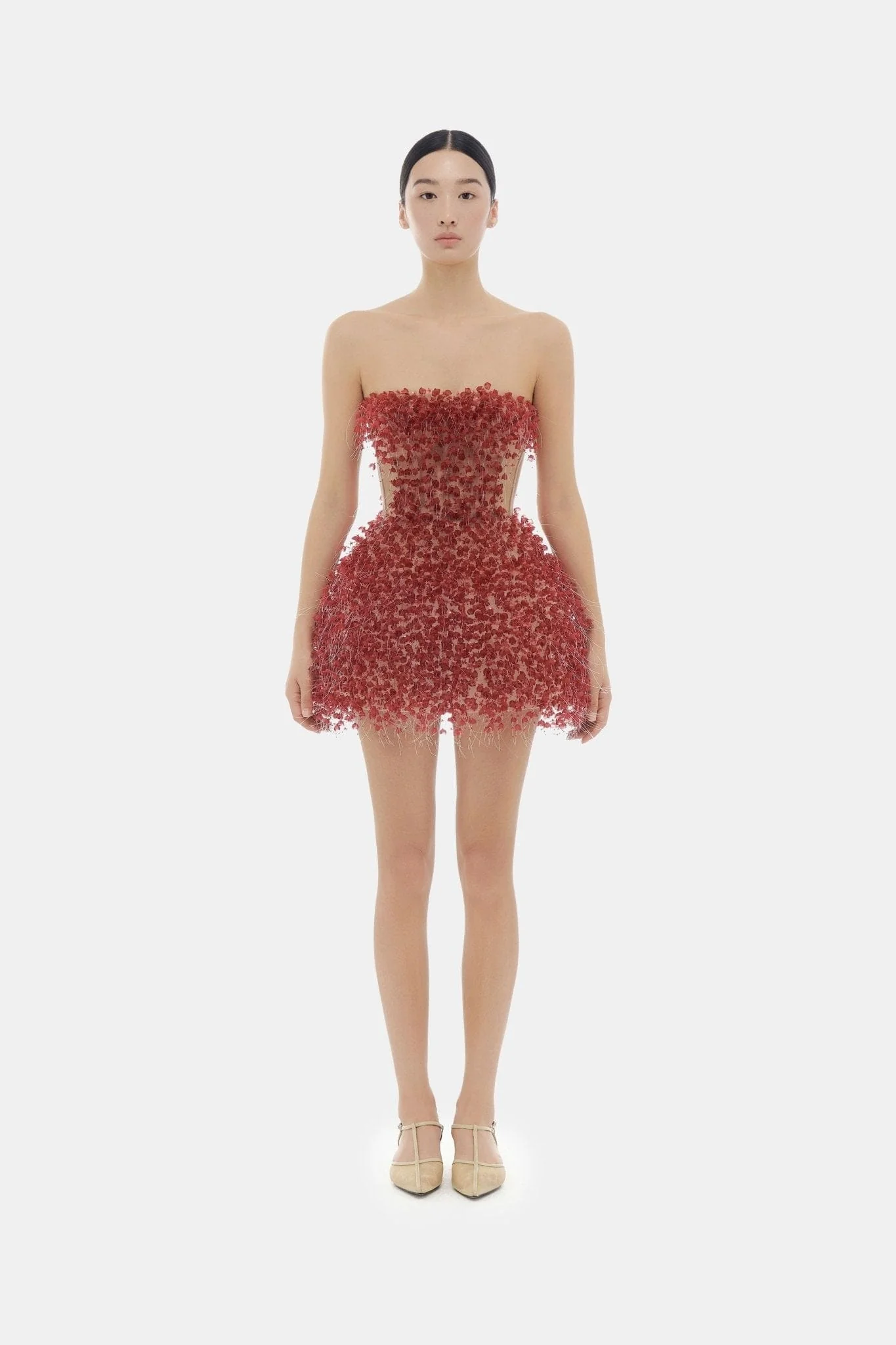 Red Flowers Mini Dress - Image 4