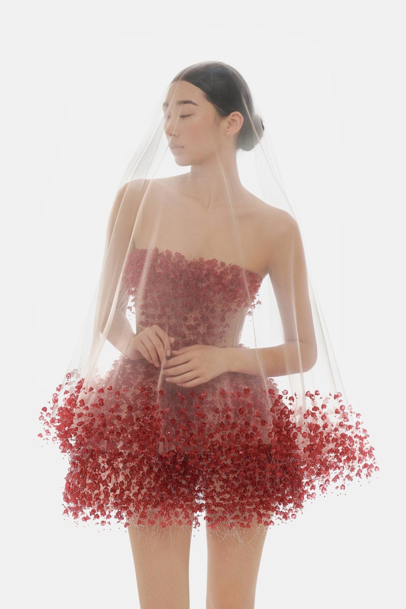 Red Flowers Mini Dress - Image 5
