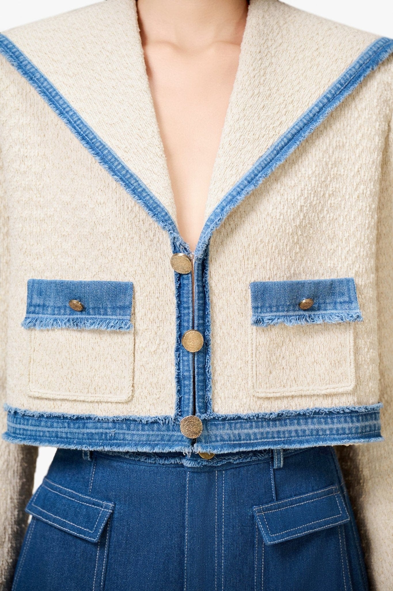 Ivory Sailor Tweed Jacket - Image 6