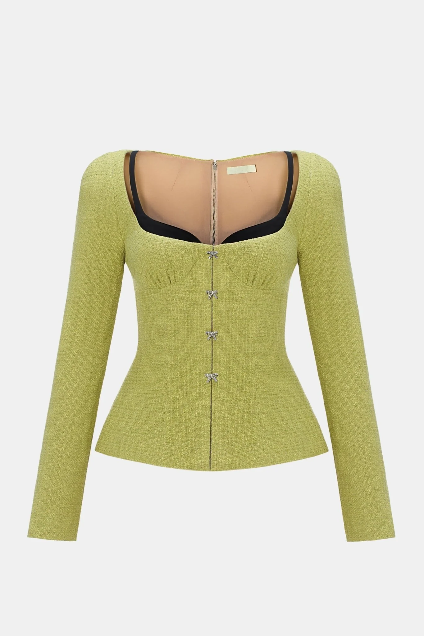 Lime Tweed Corset Blazer