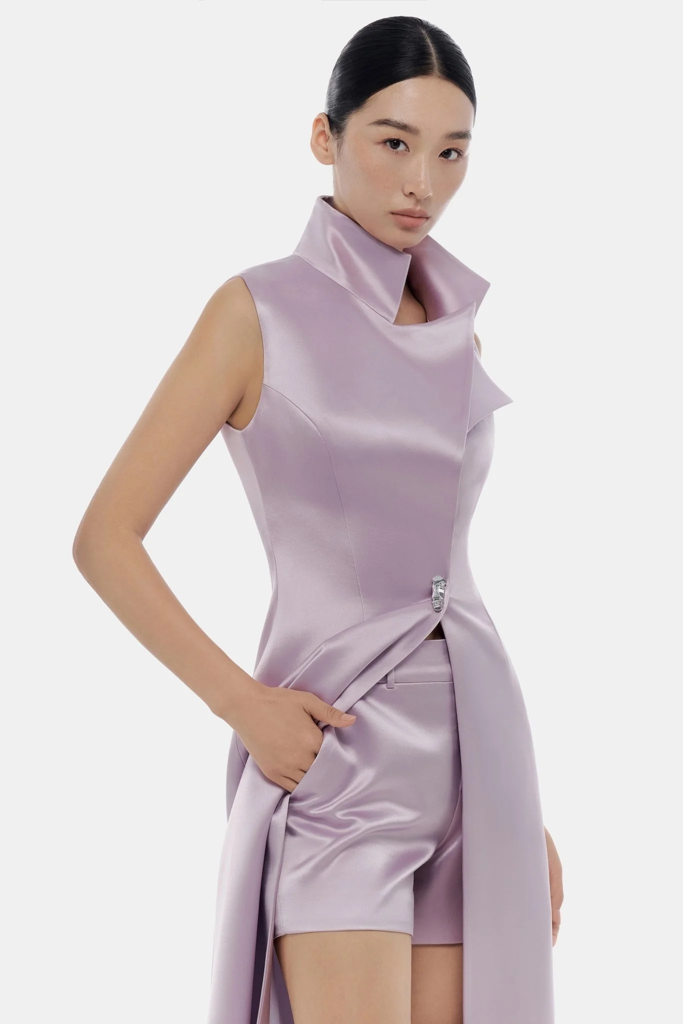 Violet Silk Coat - Image 5
