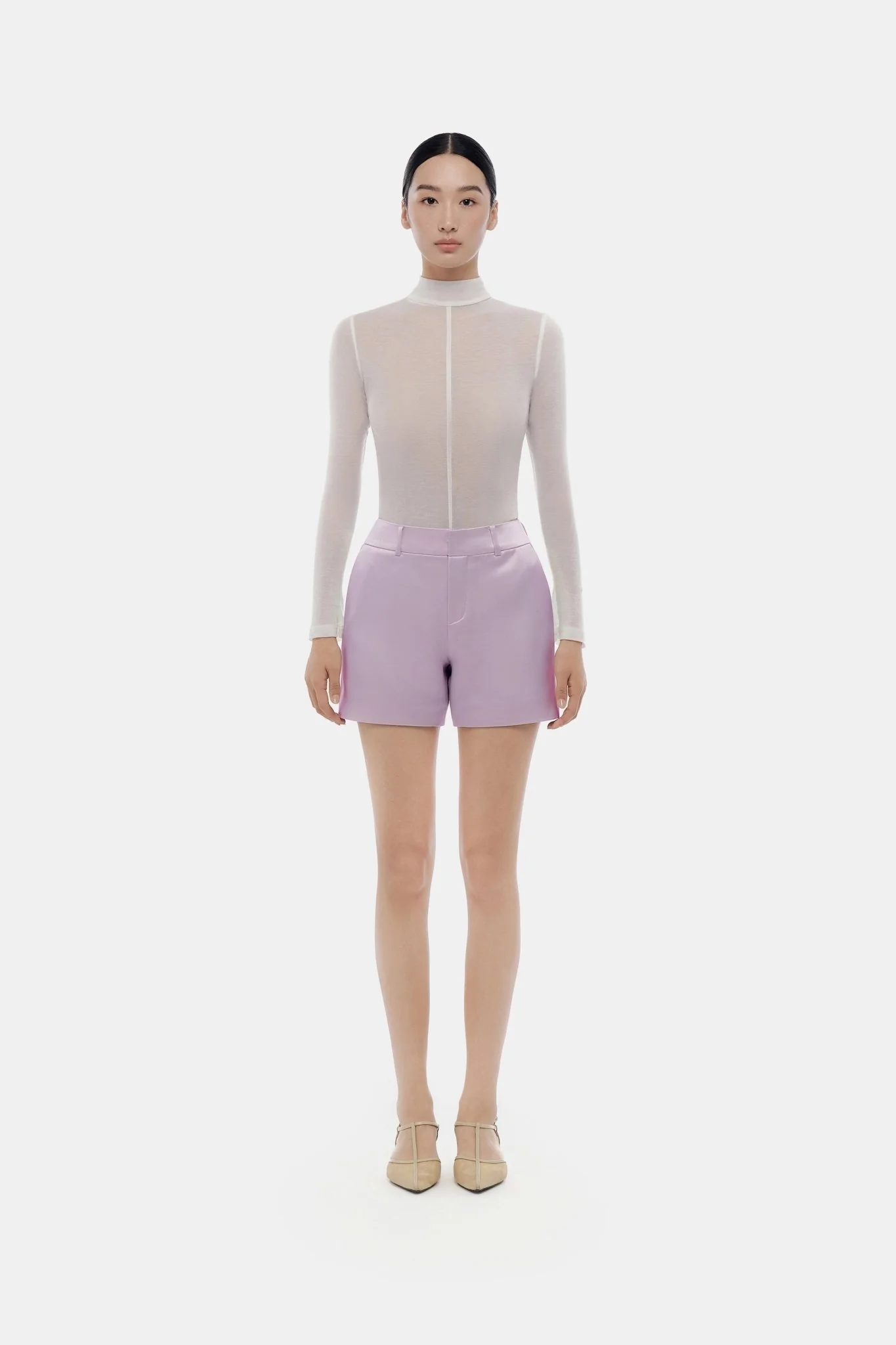 Violet Silk Shorts - Image 2
