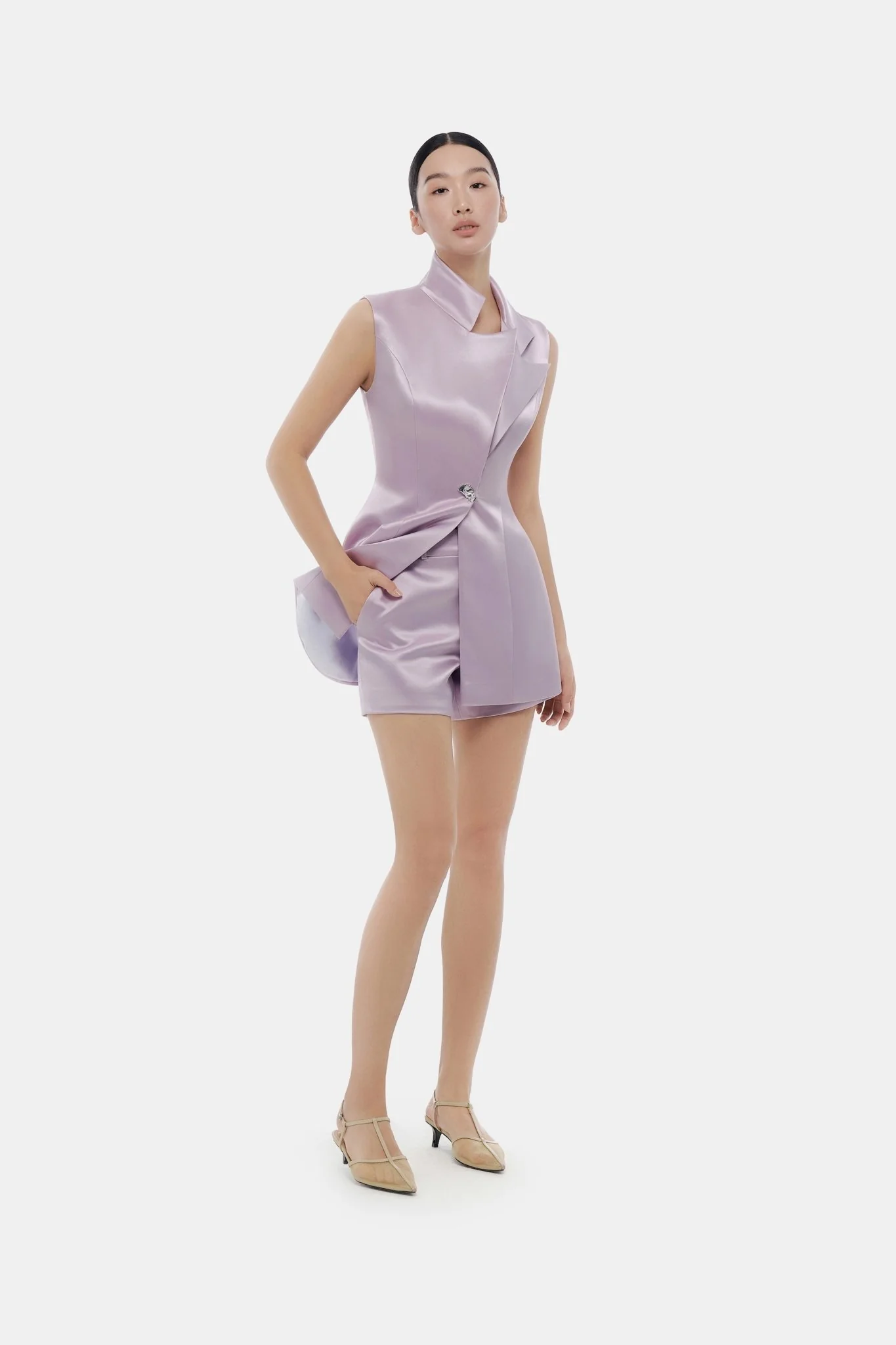 Violet Sleeveless Blazer - Image 2