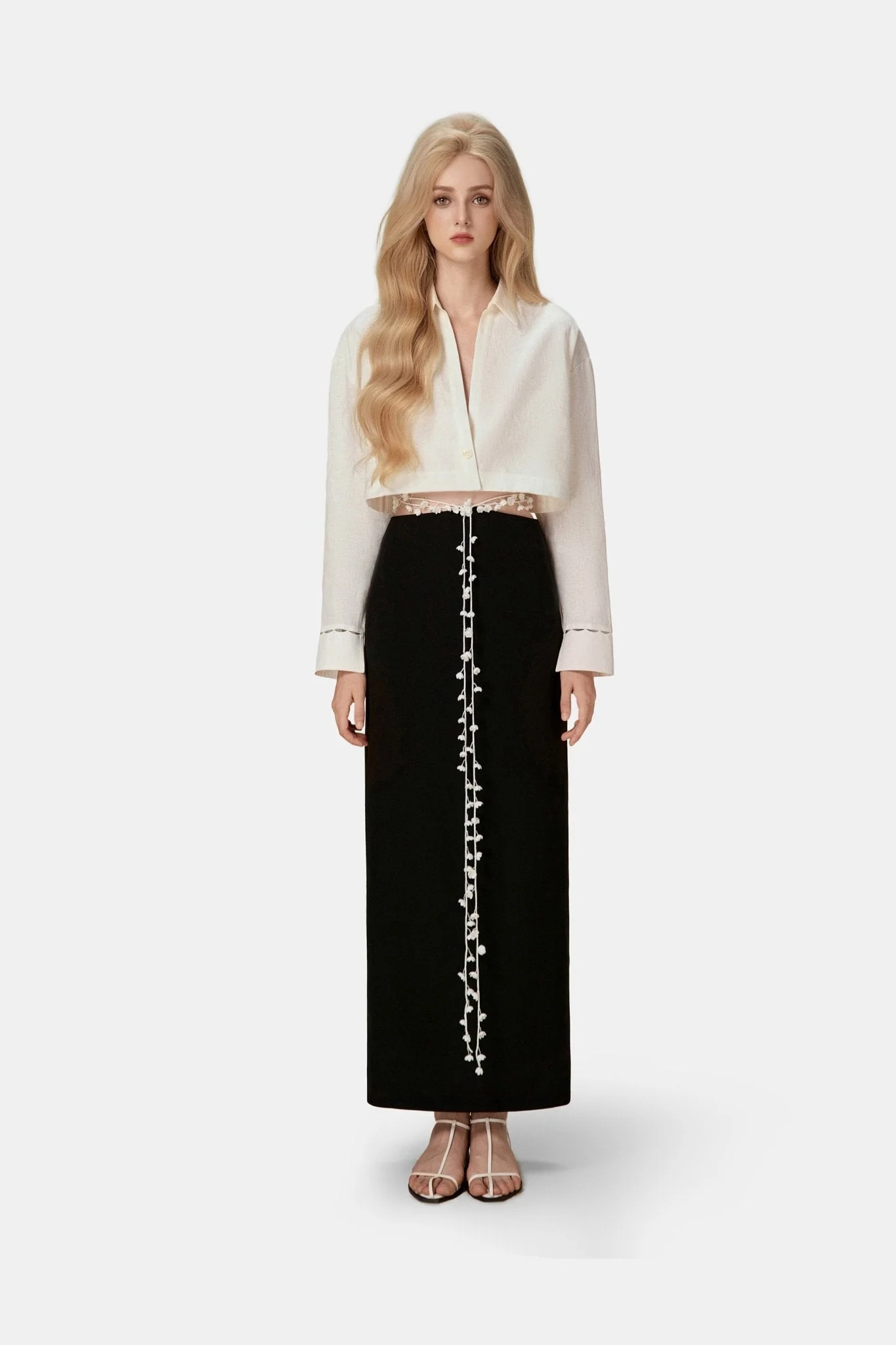 White Convallaria Black Skirt - Image 2