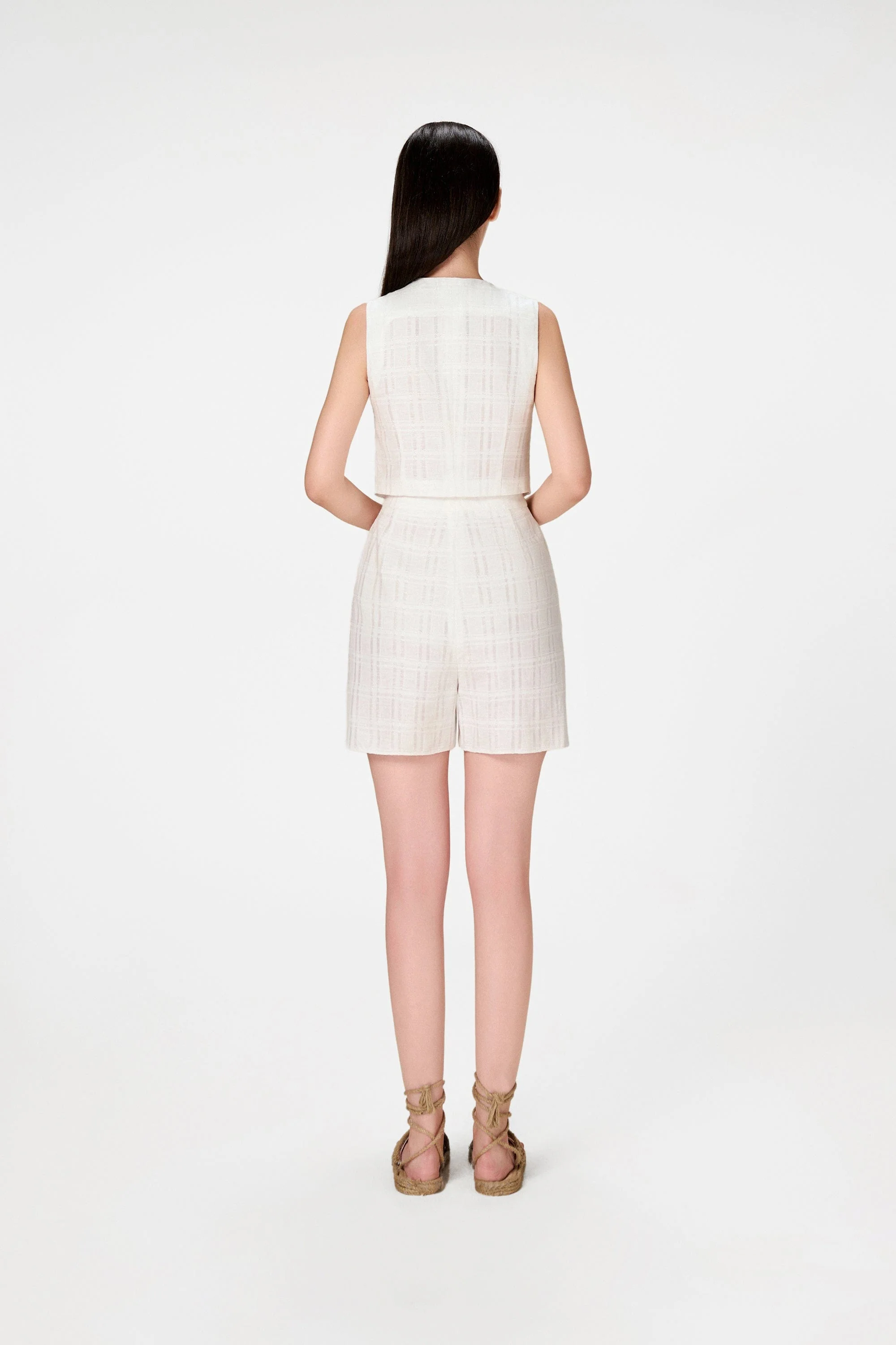 White Linen Shorts - Image 4