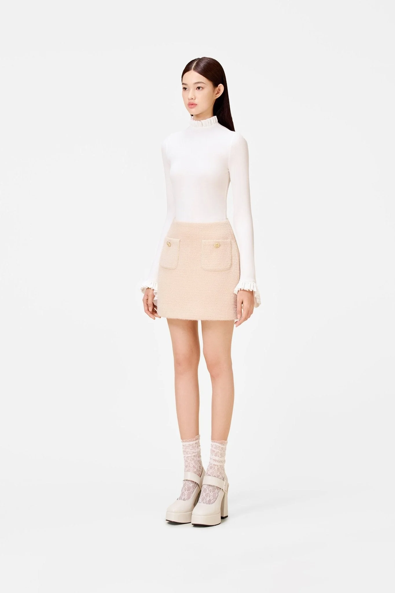 White Mullet Sleeve Bodysuit - Image 3