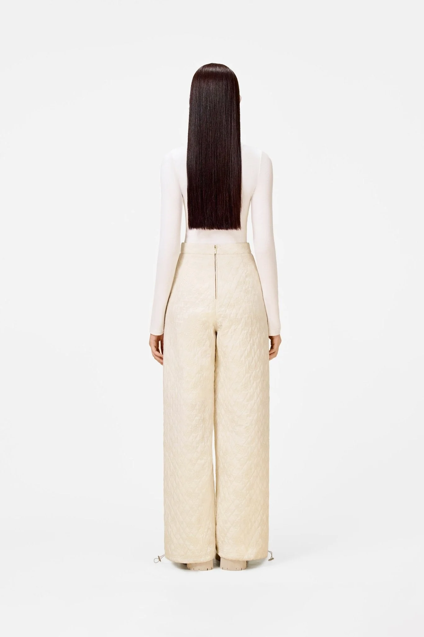 Cream Quilted Trousers - Image 4
