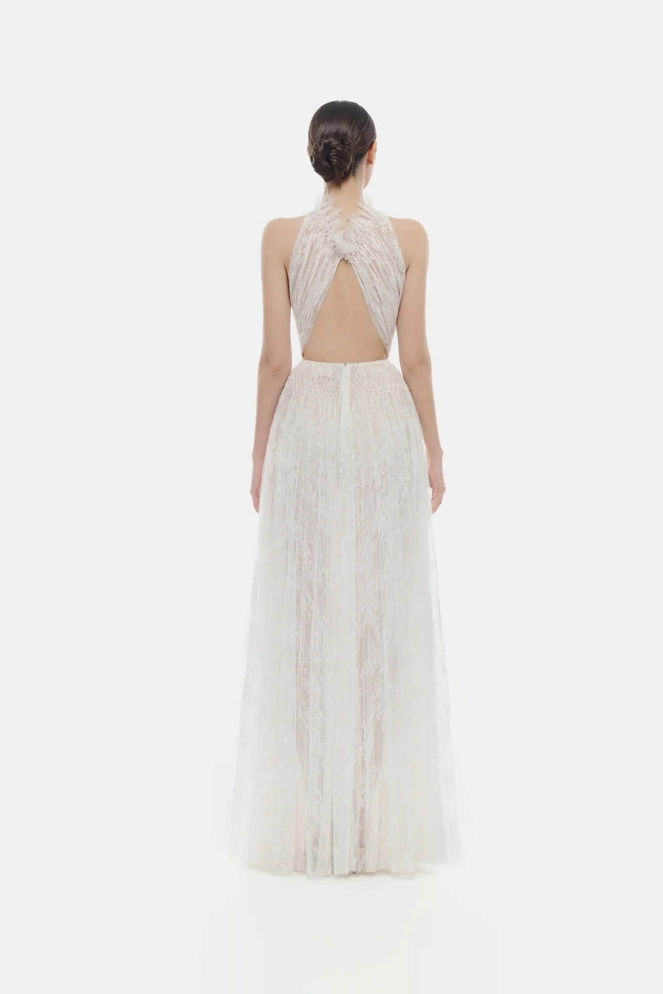 White Smocked Lace Maxi Dress - Image 3